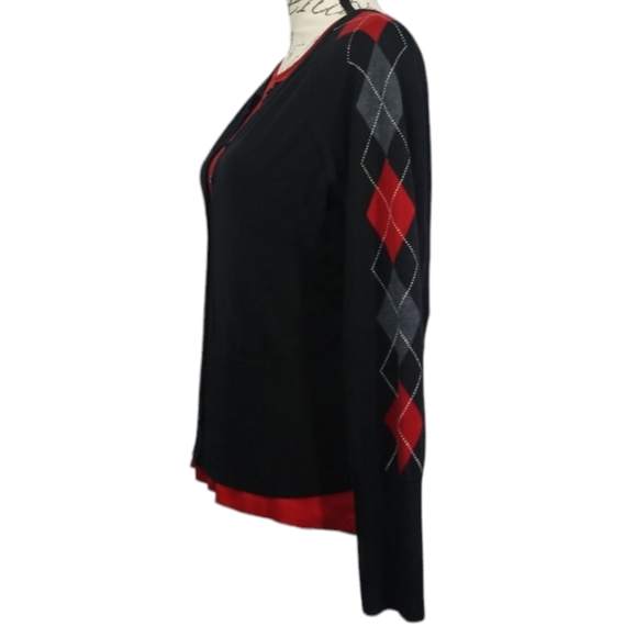Women's Bundle Worthington Button Down Sweater/ Pendleton Long Slv Tee Size L - Picture 2 of 9